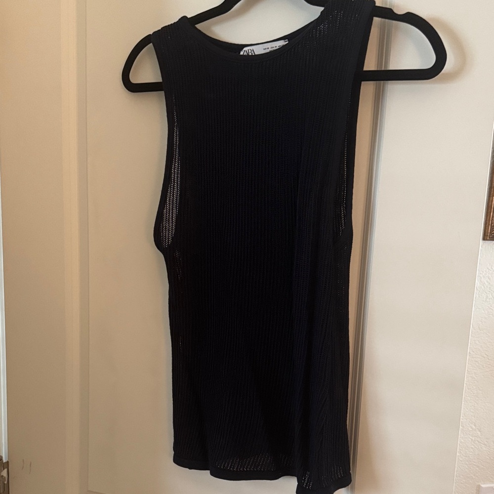 Knit navy Sleeveless Top